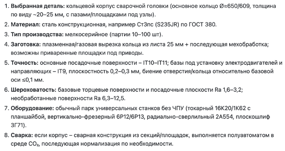 Описание технологического процесса